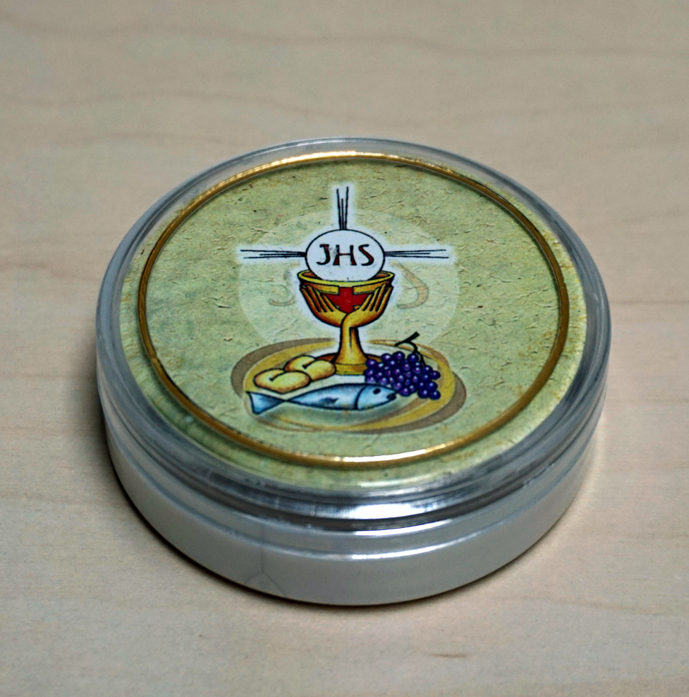 Rosenkranzdose Motiv "Kelch"